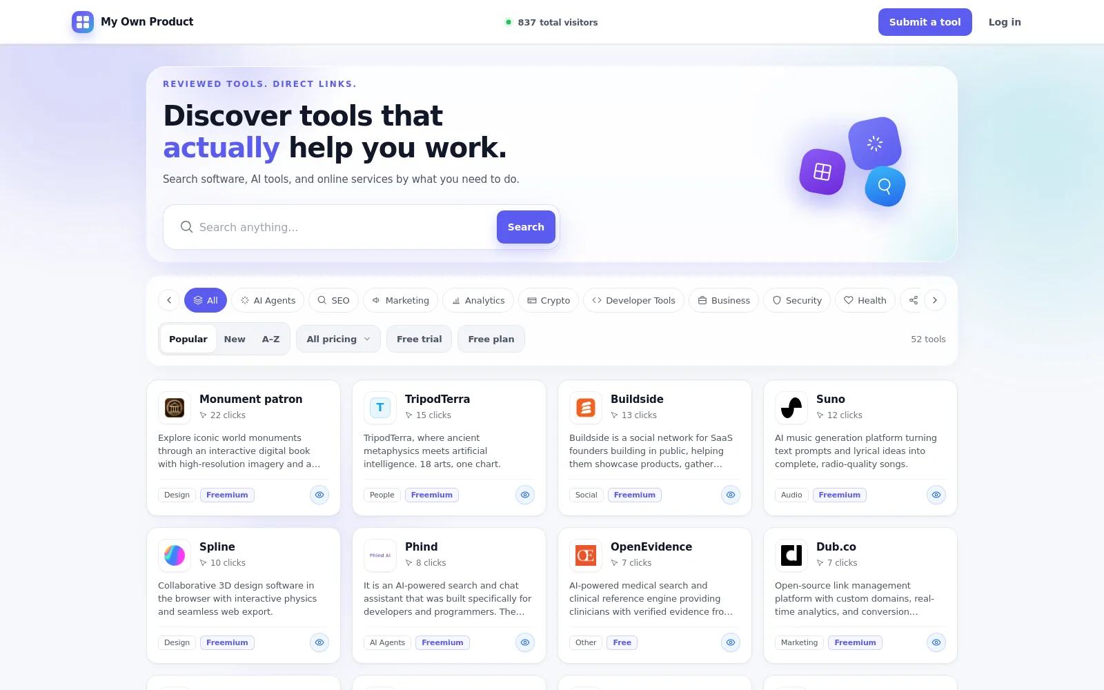 My Own Product website preview