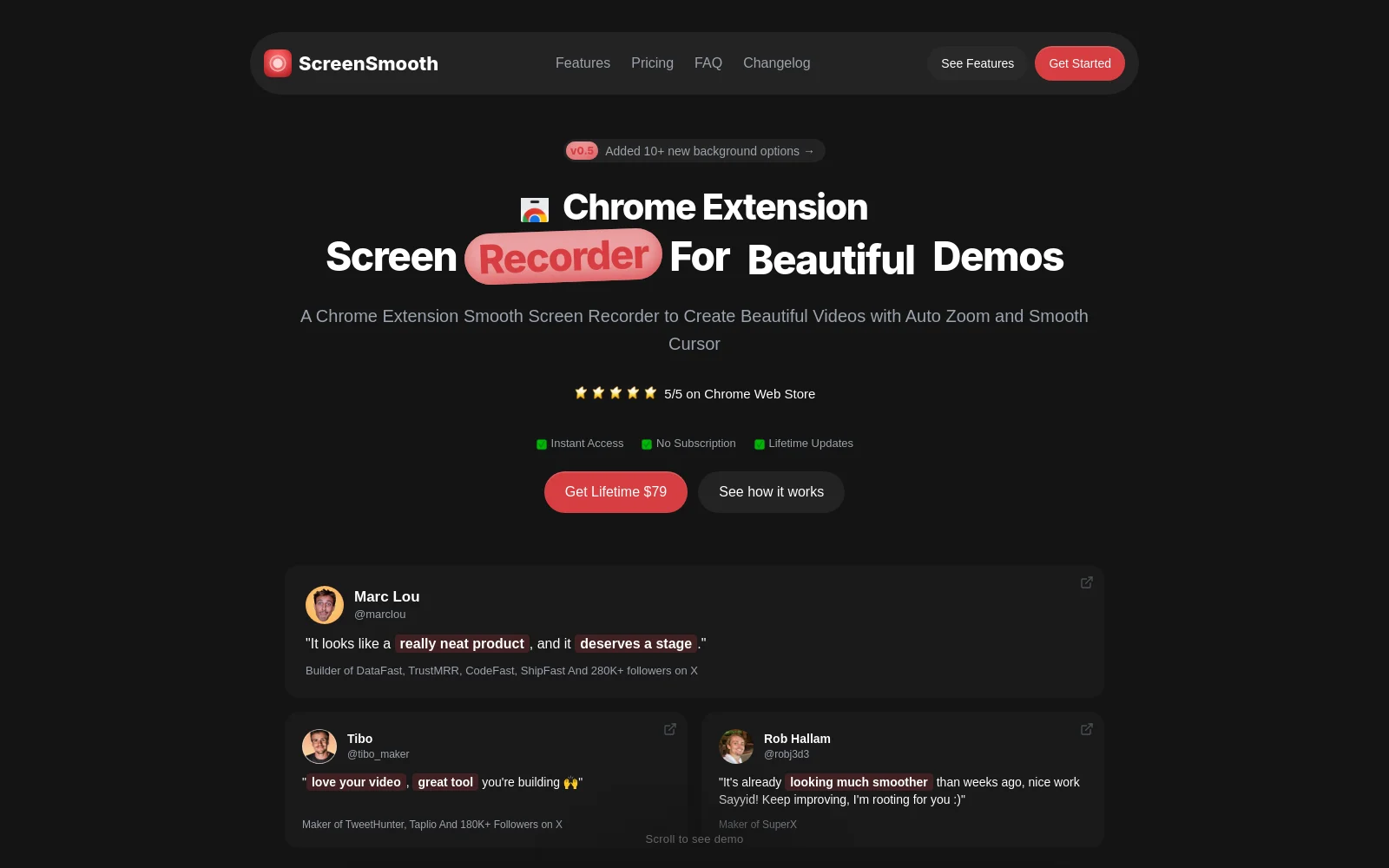 ScreenSmooth website preview
