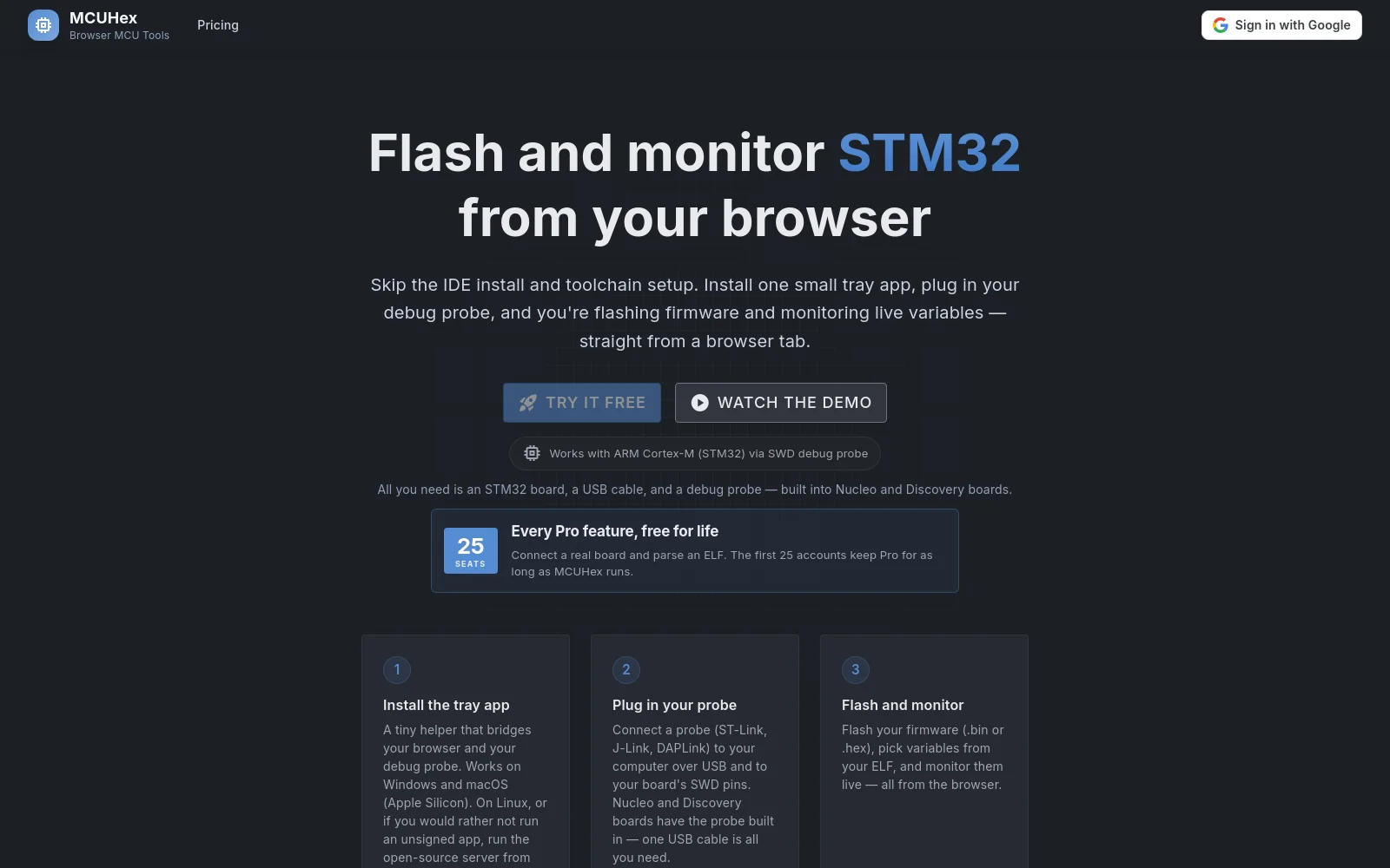 MCUHex website preview