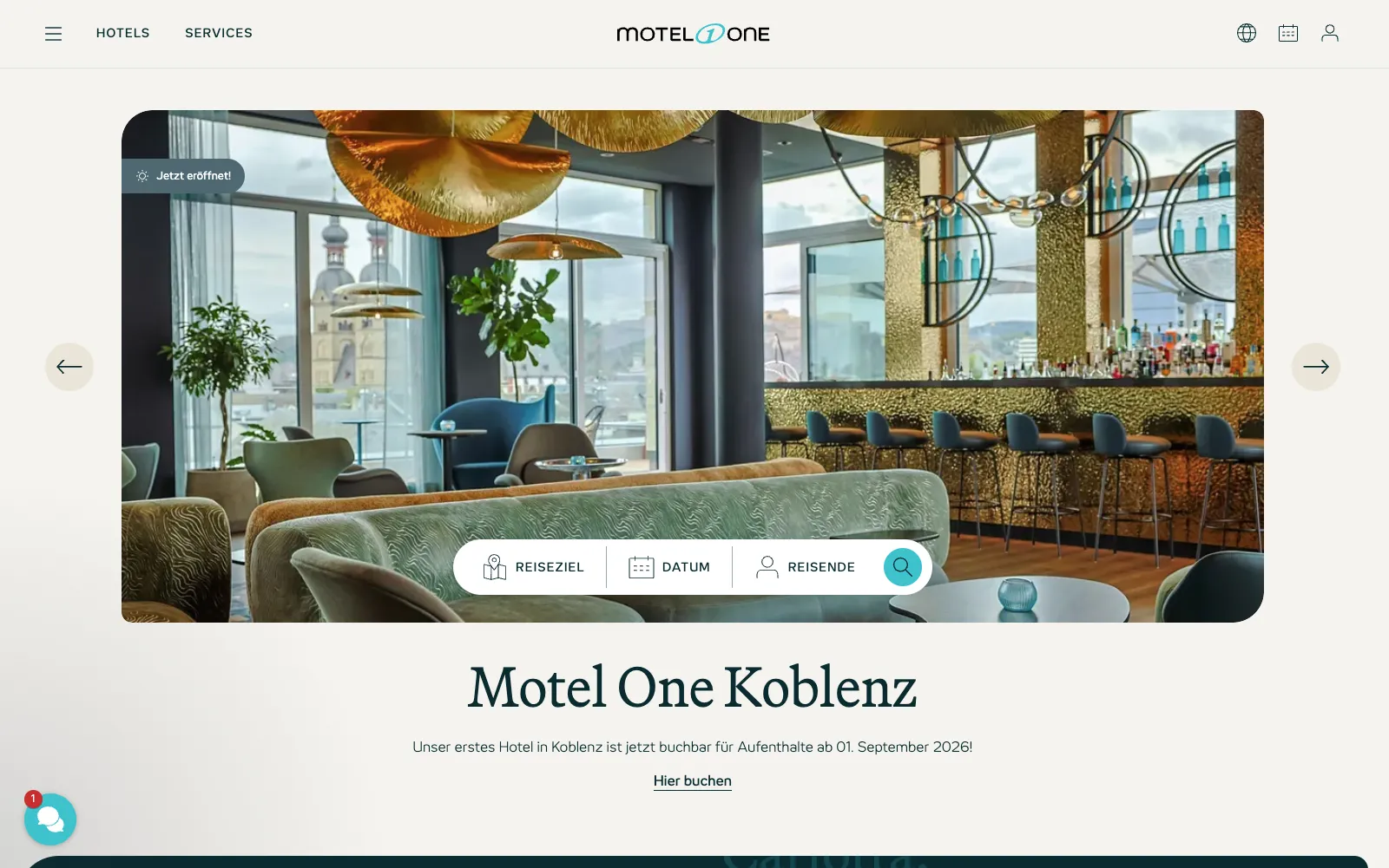 Motel One website preview