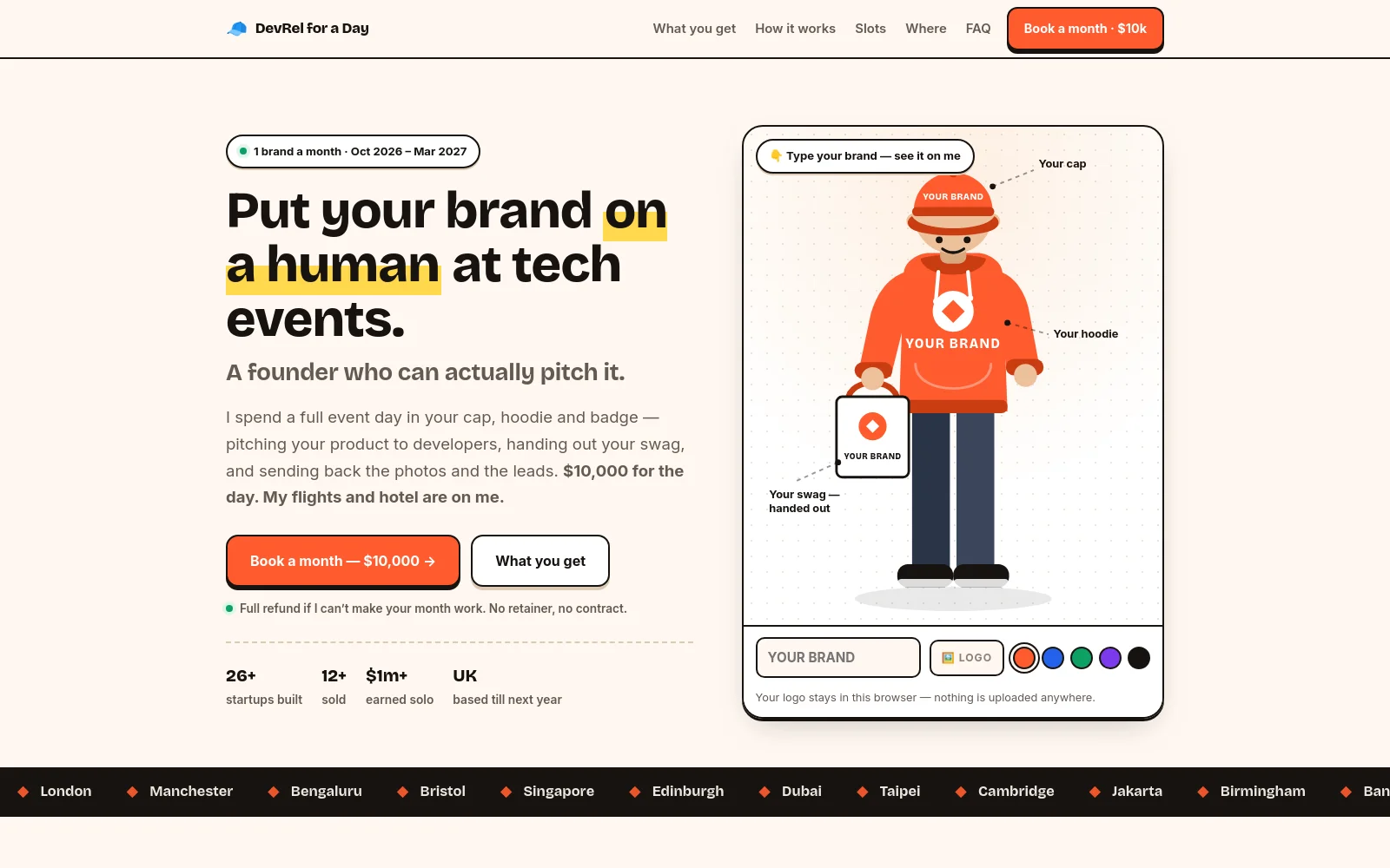 DevRel for a Day website preview