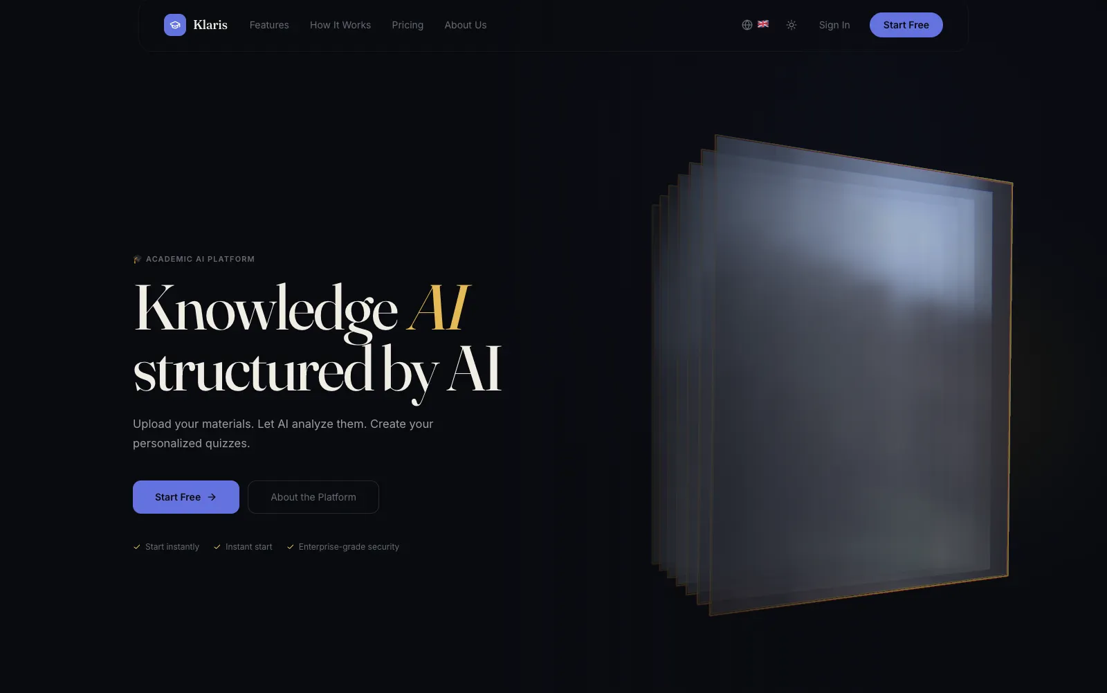 Klaris AI website preview