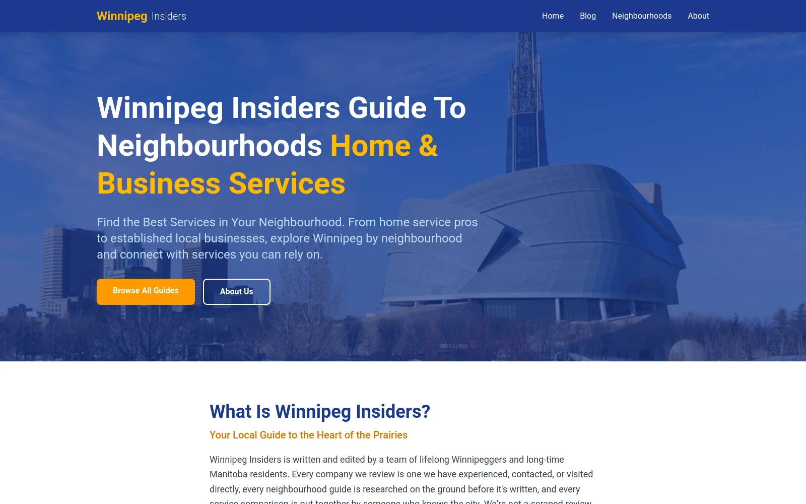 Winnipeg Insiders website preview