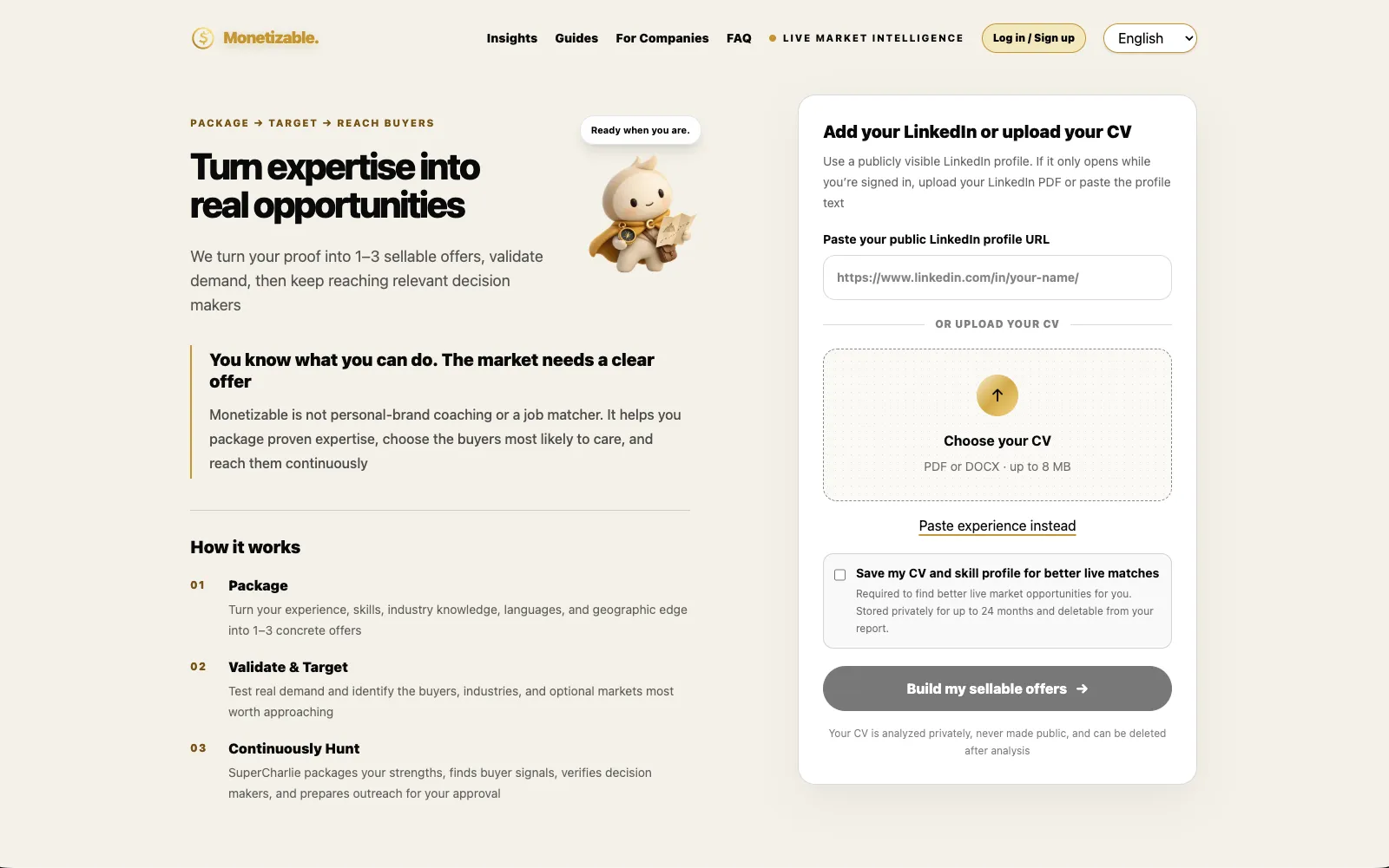 Monetizable website preview