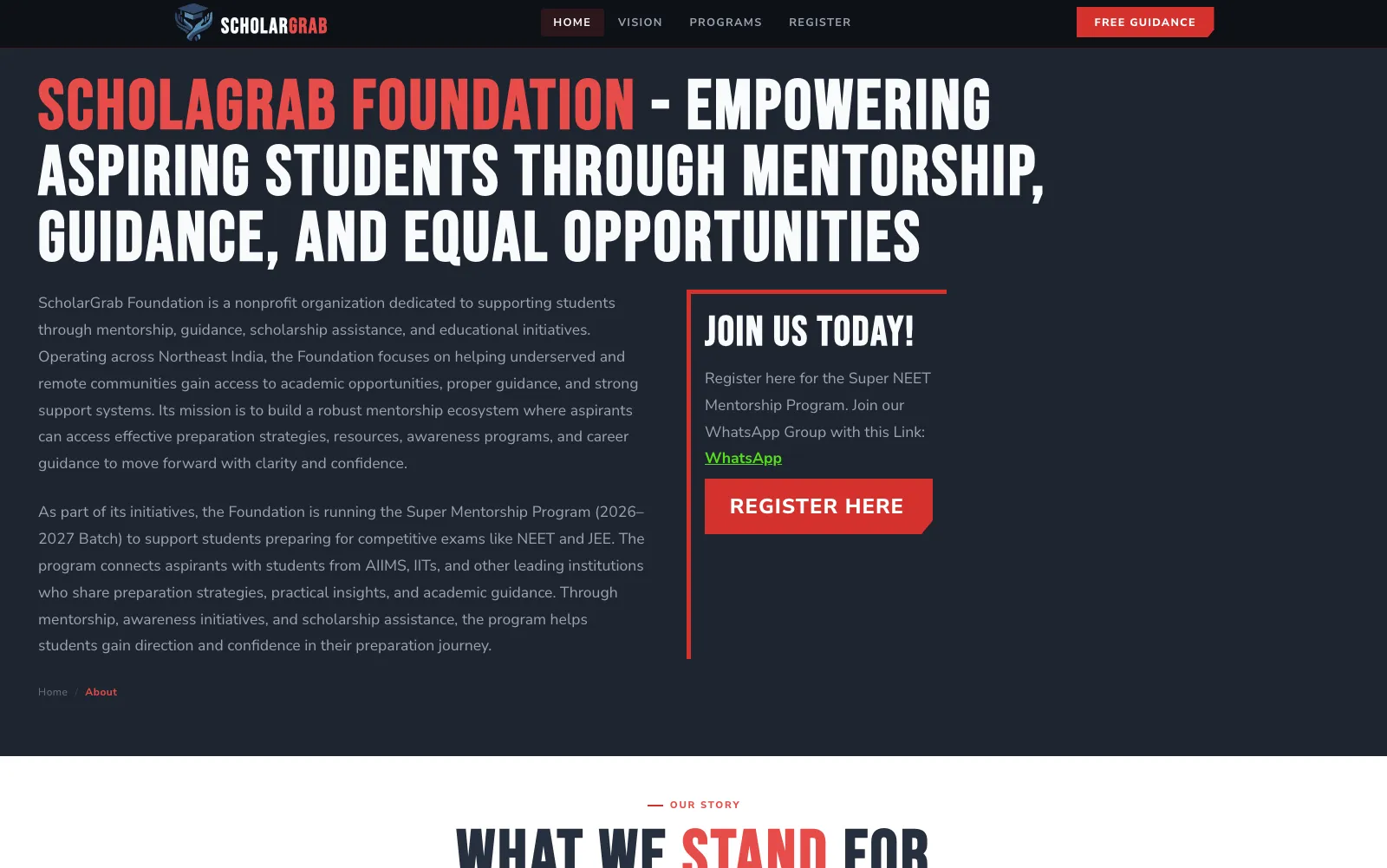 ScholarGrab website preview