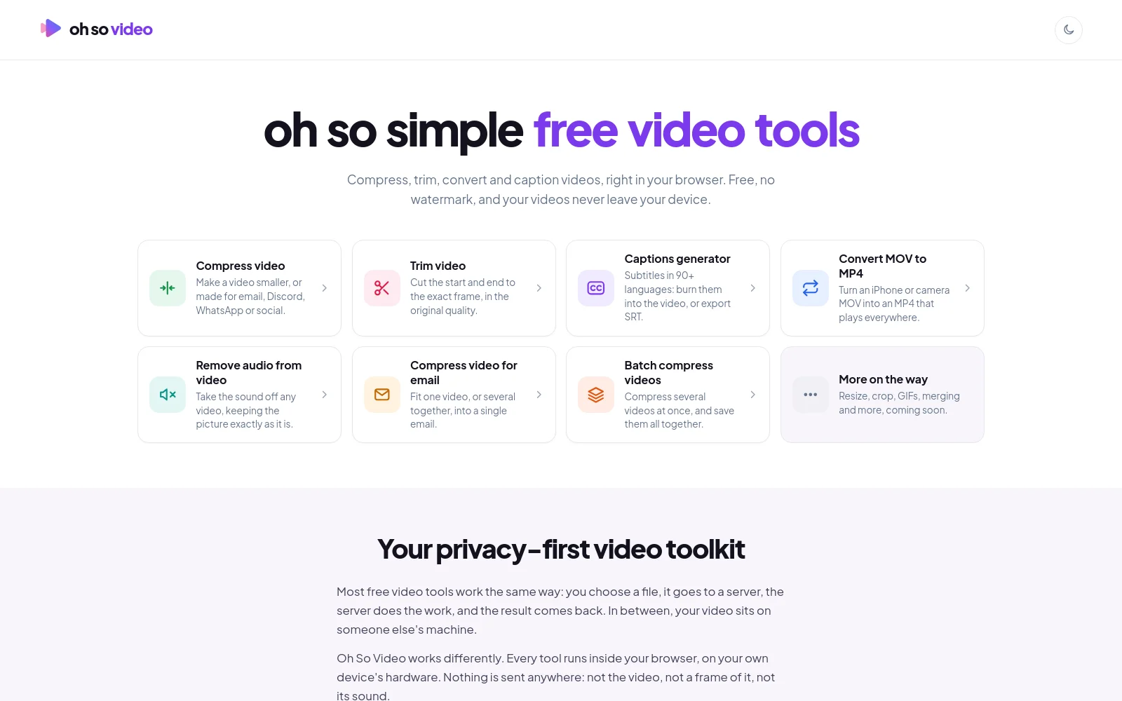 Oh So Video website preview